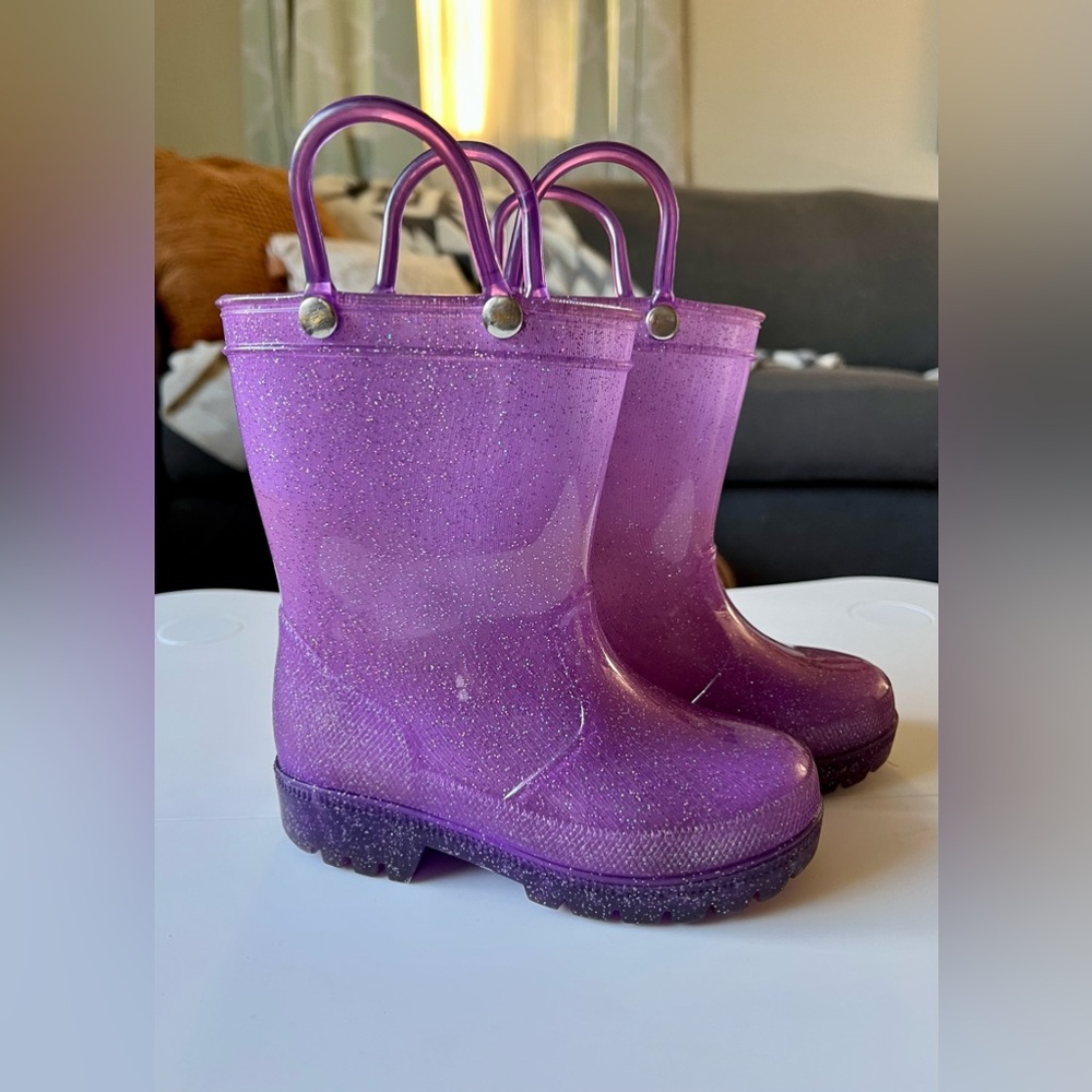 Light Up Glitter Rain Boots